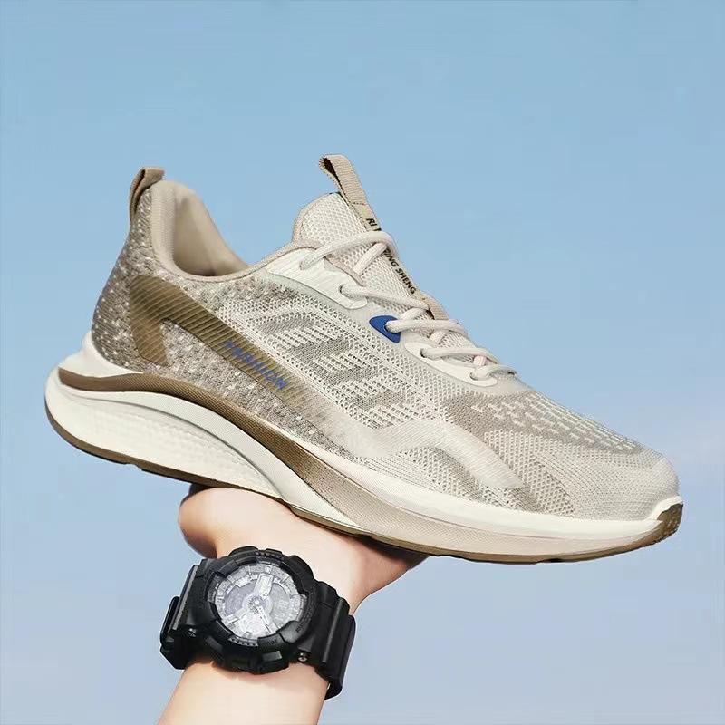 

Мужская обувь 2025 весна и лето новая студенческая повседневная спортивная беговая обувь трендовая цветовая гамма молодежная дышащая сетчатая одинарная обувь 44