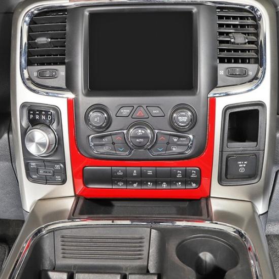 Für Dodge RAM 1500 2010-2017 Mittelkonsolen-Einstellschalter-Panel-Abdeckung Zierleiste Rot