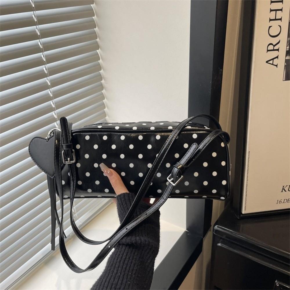 Verstellbare Träger Polka Dot Umhängetasche PU-Leder Crossbody-Tasche INS Tragetasche Dating