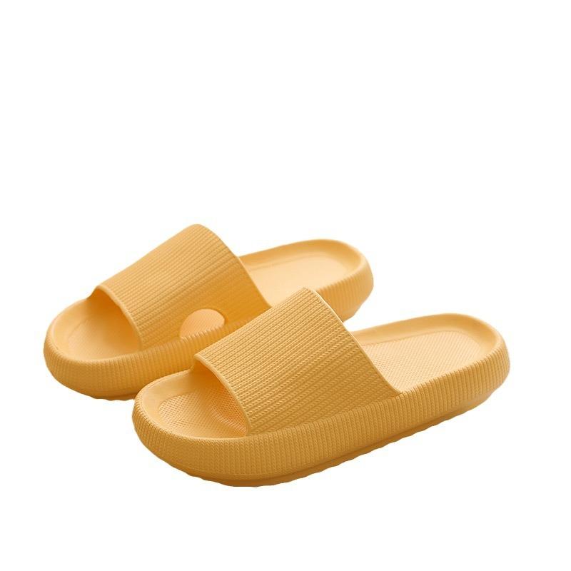 Bathroom slippers women's summer couple home indoor cool slippers rubber and plastic EVA thick bottom stepping on shit slippers men