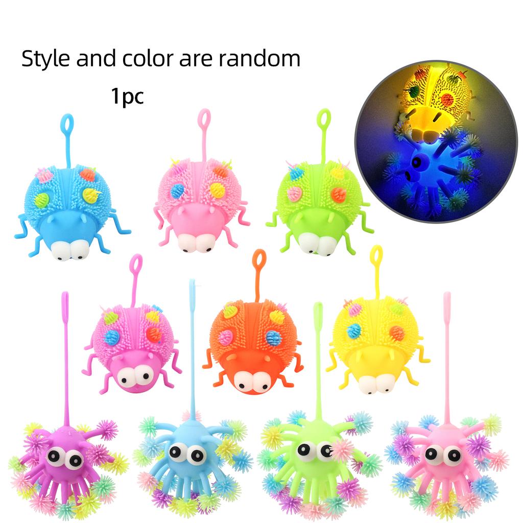 Children'S Stress Relieving, Kneading, Music Ball, Venting Toy, Sparkling Elastic Ball, New And Unique Furry Ball