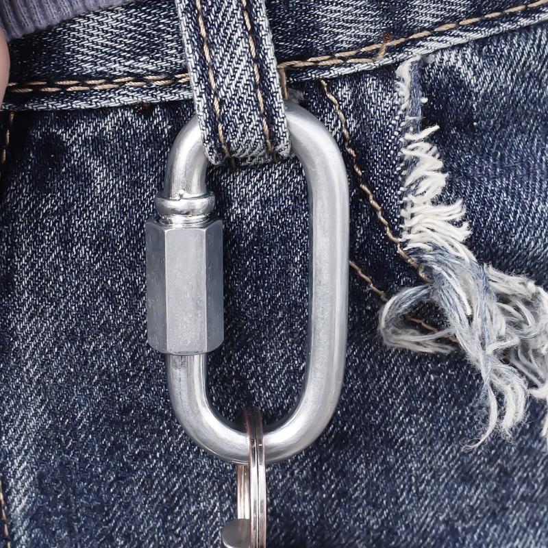 20/10pcs Quick Link Ring Stainless Steel Heavy Duty Carabiner D-Lock Repair Pet Keychain for Outdoor Travel Equipment Connector