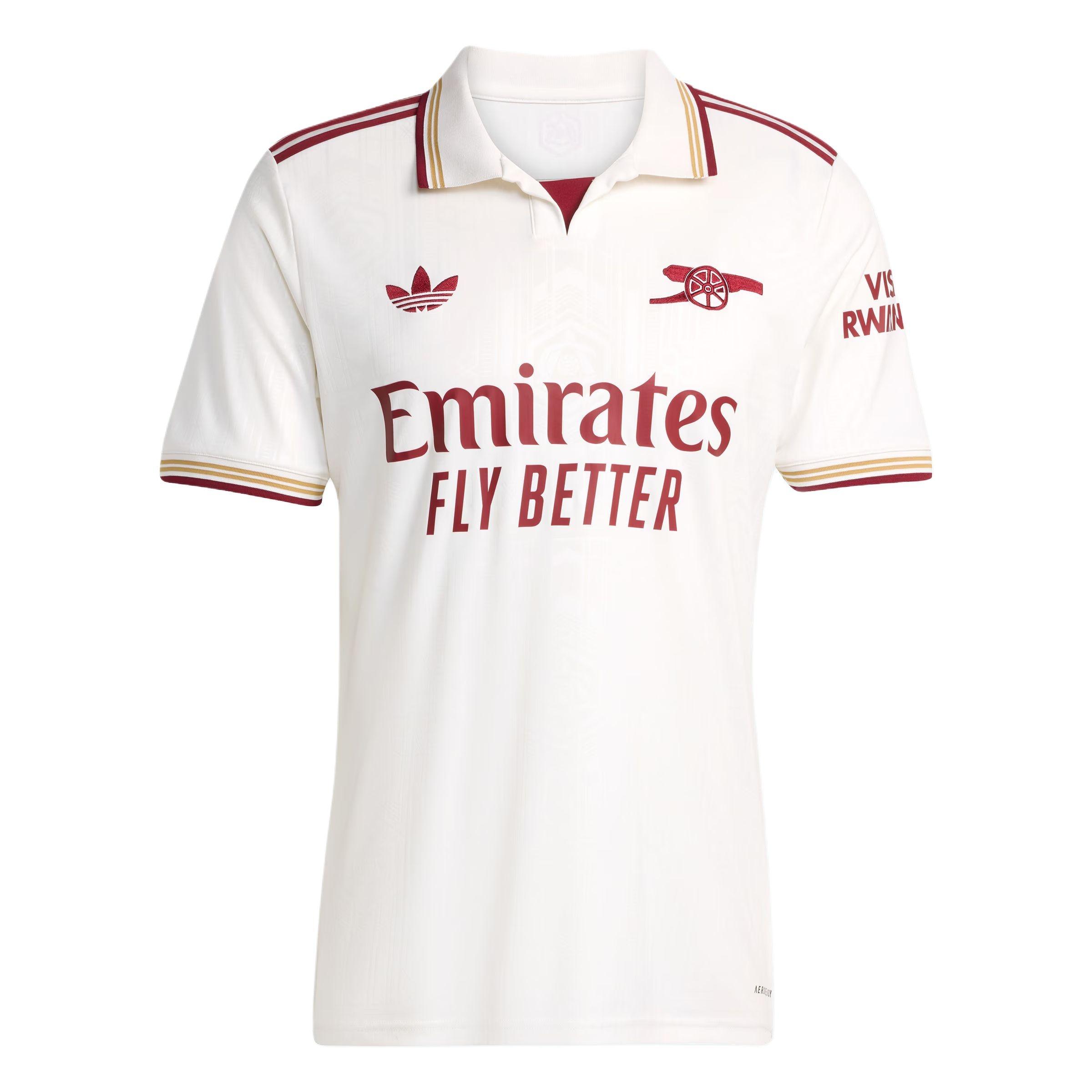 adidas Arsenal 2025/2026 Third Kit Cloud White Burgundy Men s JI9556 XS