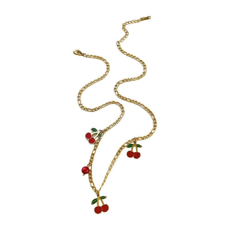 Stylish Versatile Fruit Inspired Charm Chain Customizable Length Comfortable For Everyday Outfits
