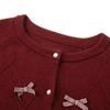 Xiangying Women's Christmas Red Bowknot Knitted Cardigan
