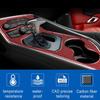 Red Carbon Fiber Gear Shift Panel Cover Trim For Dodge Challenger 2015-