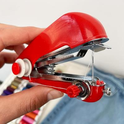 1 pieza de máquina de coser portátil inalámbrica para uso doméstico, esencial para viajes, para hacer manualidades, para coser a mano, para ropa y tejidos