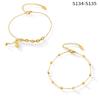 Women's Trendy Titanium Steel Square Anklet with Non-Fading Sign Pendant