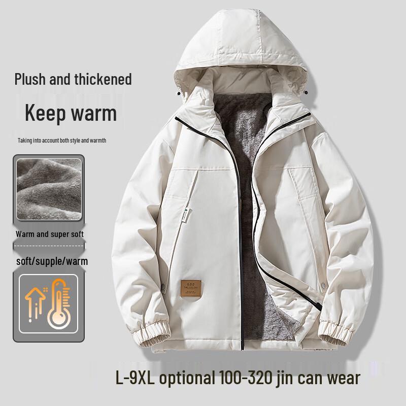 

Men s Winter Plus Size Fleece-Lined Outdoor Jacket 5XL