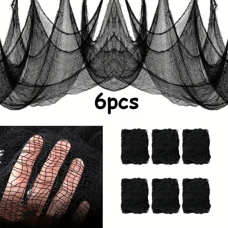 Halloween Gauze Fabric Black Chunky Gauz Fabric Haunted House Diy Decorative Gauze Horror Party Scene Props Halloween Decoration