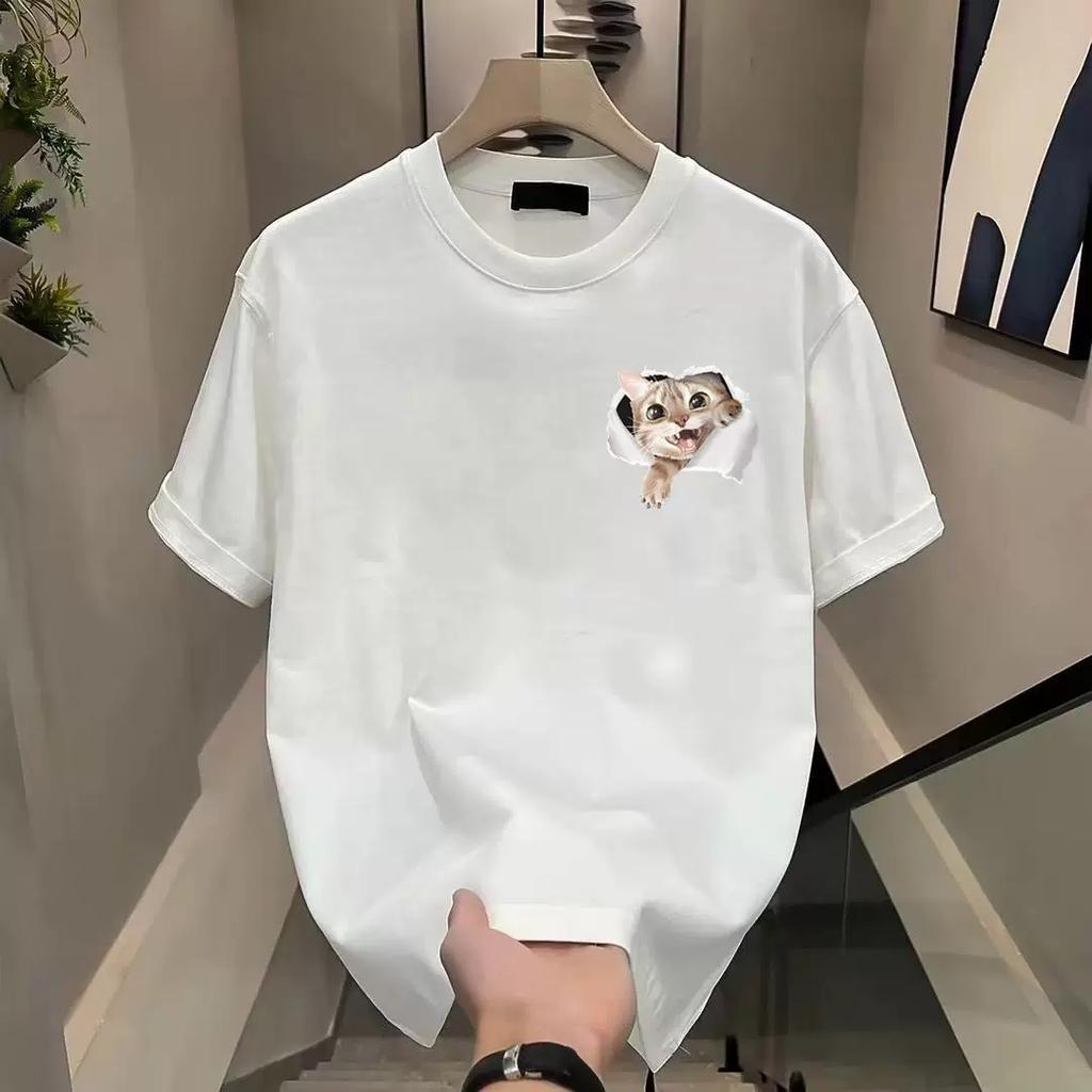 Men Modern Cotton T Shirt Short Sleeve Casual Solid Color Round Neck Top Soft Skin Friendly Breathable Tee for Summer