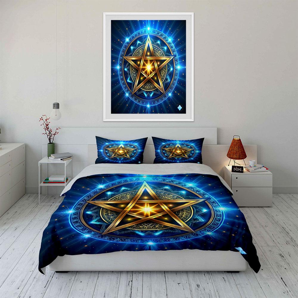 Mystic Starry Decorative Set Soft Comfortable Duvet Cover Bedding Set Included 1*Duvet Cover & 2*Pillowcases, Gift