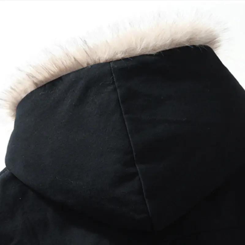 Men's Winter Fur Collar Hooded JacketsPadded Thicken Warm Parkas Outwear Streetwear Harajuku Oversized Jacket