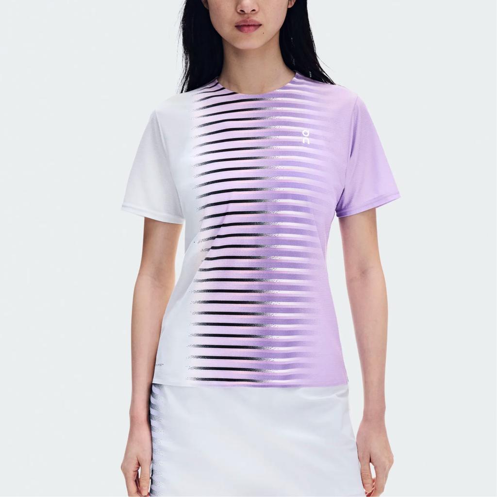 On Court-T Edge Tennis Striped Crew Neck Short Sleeve T-Shirt Women tops 1WG11774576