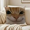 Cute Cat Thousand Yard Stare Meme Pillow Case Living Room Sofa Cushion Cover Suitable For Home Bedroom Room Decoration