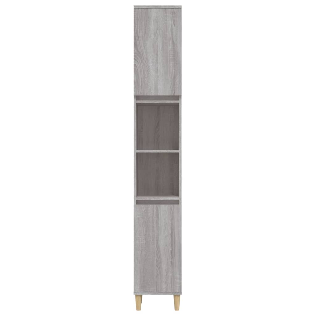 Bathroom Cabinet Gray Sonoma 30 X 30 X 190 Cm Particleboard