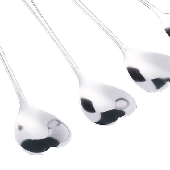 4 ks/sada Krásná lžička na kávu ve tvaru květu Dlouhá rukojeť Ergonomická Nerezová dezertní lžička Domov