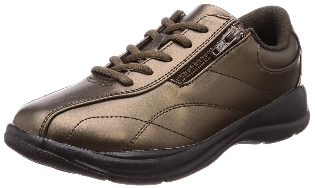 Asahi Walking Shoes with Zipper, Lightweight, L511, Bronze, 25.0 cm, 4E