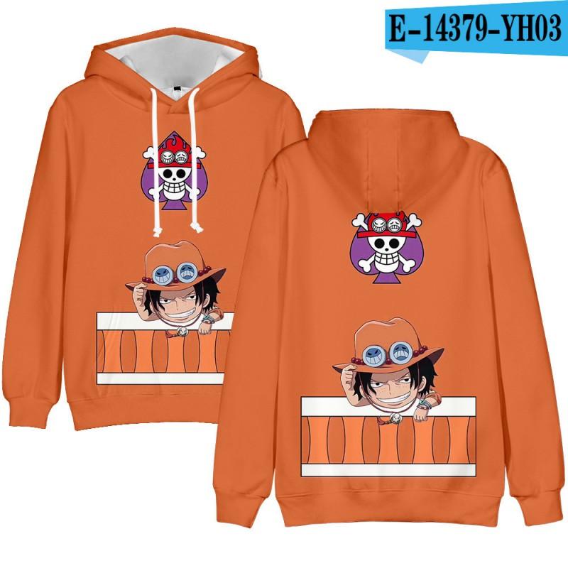 One Piece Anime Hoodie Men Digital 3D Print Loose Fit Long Sleeve Sweatshirt Fall Casual Wear