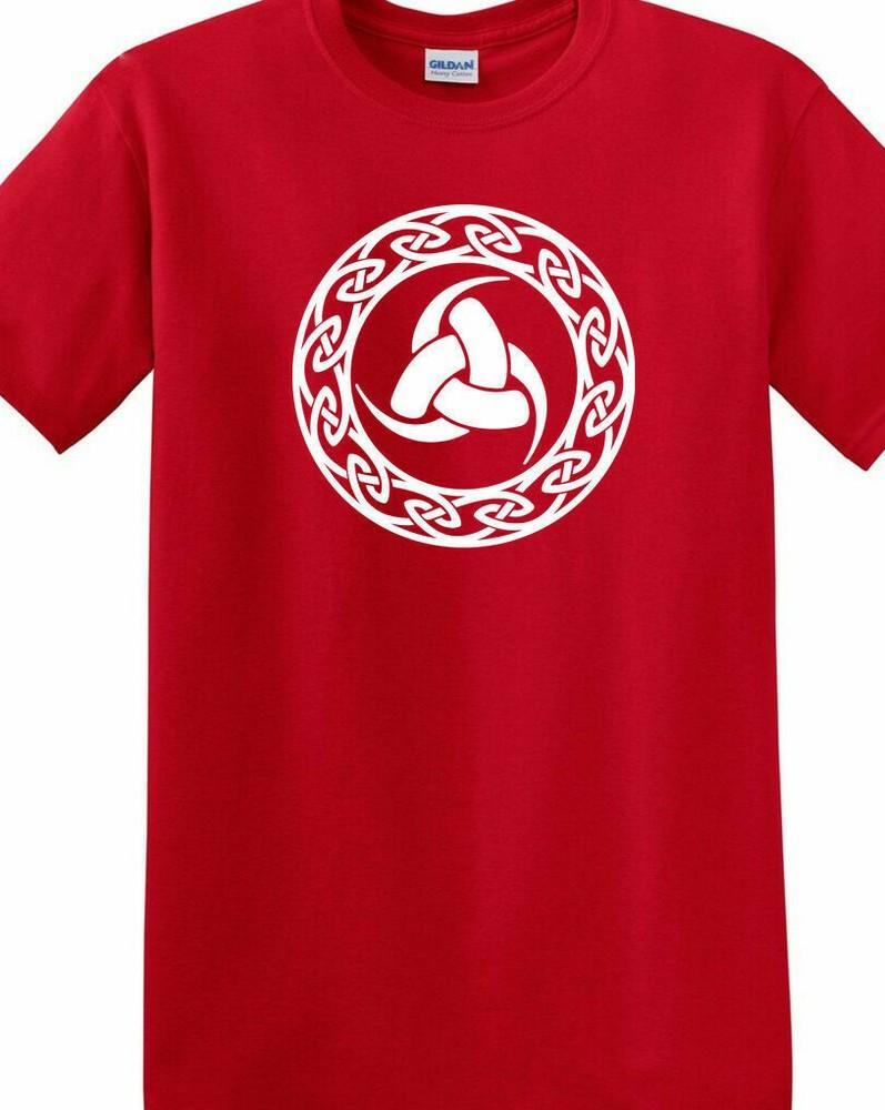 Viking Triple Horn Odin Knot Runes T shirt Tee Huginn Muninn FREE KEY CHAIN