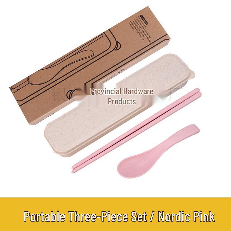 Eco-Friendly Wheat Straw Tableware Set: Portable Fork, Spoon, Chopsticks (3-Piece) + Cup, Bowl, Plate (6-Piece) - Ideal Promotional Gift