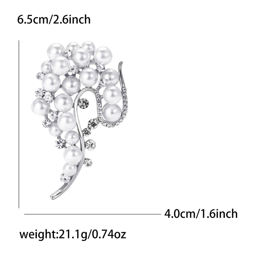 Delicate Alloy Diamond-Encrusted Pearl Brooch Temperament High-End Women'S Cardigan Coat Corsage Jewelry Pin