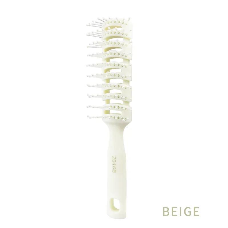 Men Plastic Vent Hair Brush Comb Anti-Static Massage Care Ribs Back Curly Styling Salon Nine-Row