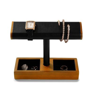 Oirlv Watch Holds 2 or 4 Compatible with Qualified SM19103 Stand, Wooden, Watches, Display, Storage, Photography, High-End, Stylish, Invoices, (Black)