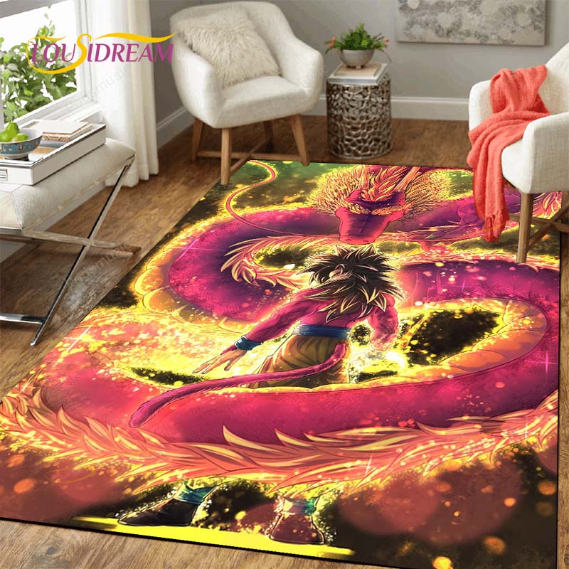 Alfombra antideslizante con dibujos de Dragon Ball Goku para suelo, alfombra cuadrada de calidad para habitación, suelo de baño y cocina extraíble, alfombra impermeable