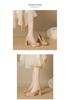8126-A Women's High Heels: 2025 Autumn/Winter Waterproof Platform Mary Jane Chunky Heel Pointed Toe Low-Cut Shoes