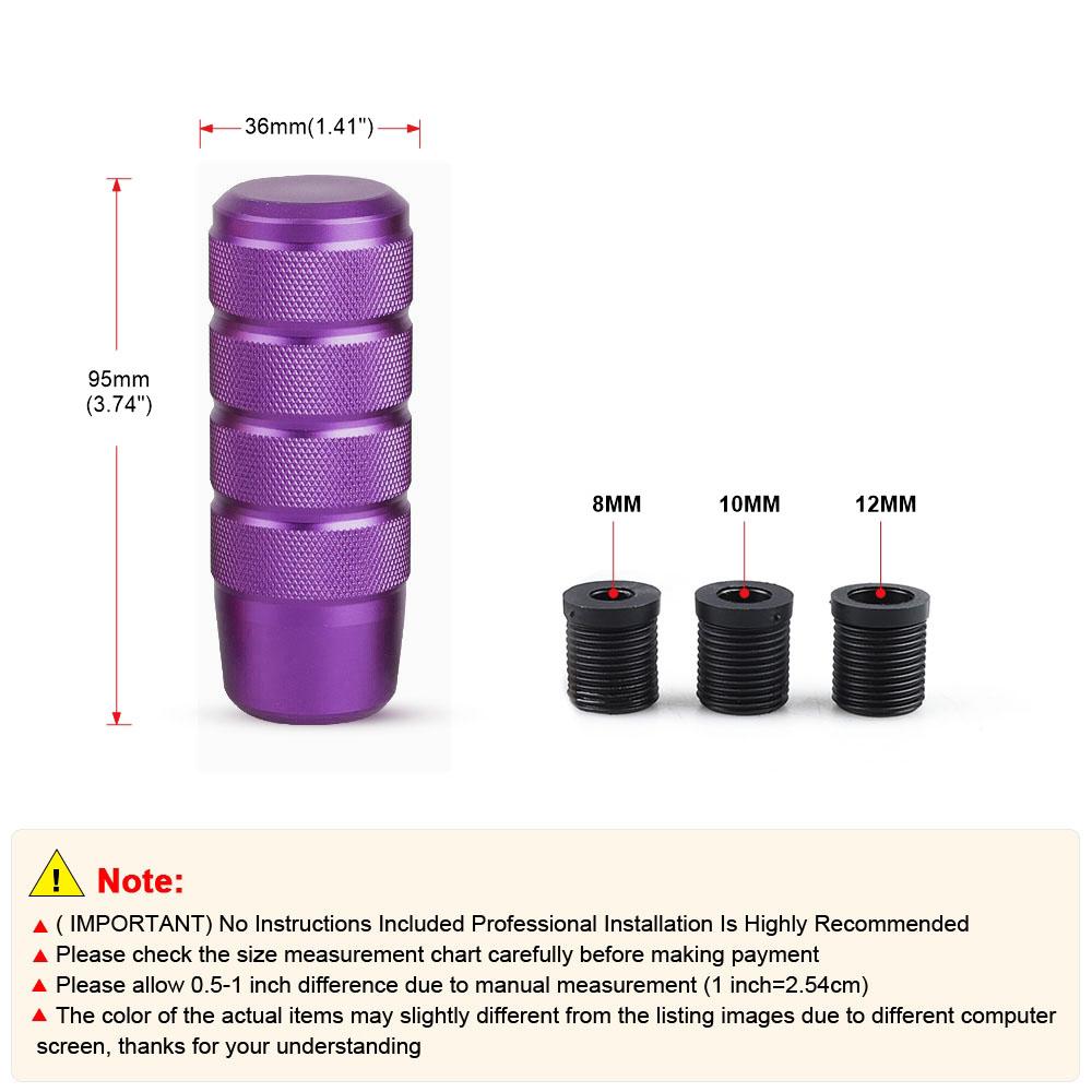 Universal 95mm Non-Slip  Shift Knob M8 M10 M12 Universal Car Manual Transmission Aluminum Knurled Shifter Lever Knob