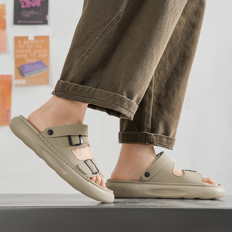 Men'S Slippers  Summer Breathable Outdoor Beach Sandals Non Slip Flip Flops New Flat Slippers High Quality Men'S Shoes