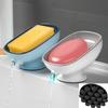 Super Suction Cup Soap Holder With Drain Water For Bathroom Soap Box Dish Kithcen Sponge Holder Soap Container Bathroom Supplies Set
