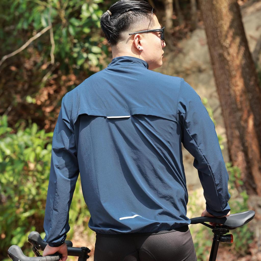 Wosawe Jaqueta Corta-vento Impermeável Respirável à Prova de Sol Refletiva para Ciclismo Esportivo de Estrada Montanha para Homens Mulheres
