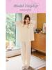 Women's Cotton Pajama Set with Chest Pads - Long Sleeve Cute Princess Style for Spring, Autumn, Winter