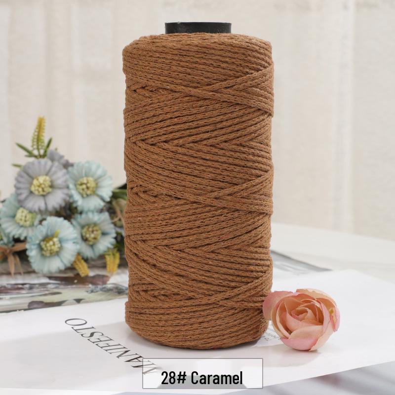 2mm Round Strand Hollow Yarn for European Style Crochet Bags, DIY Projects & Hand Knitting - Multi-Color Options