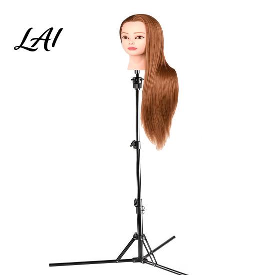 Hair Styling Mannequin Tripod 1.6M Metal Head Stand Height Adjustable Wig Salon Equipment FoldableWig Holder for Cosmetology Hairdressing Training