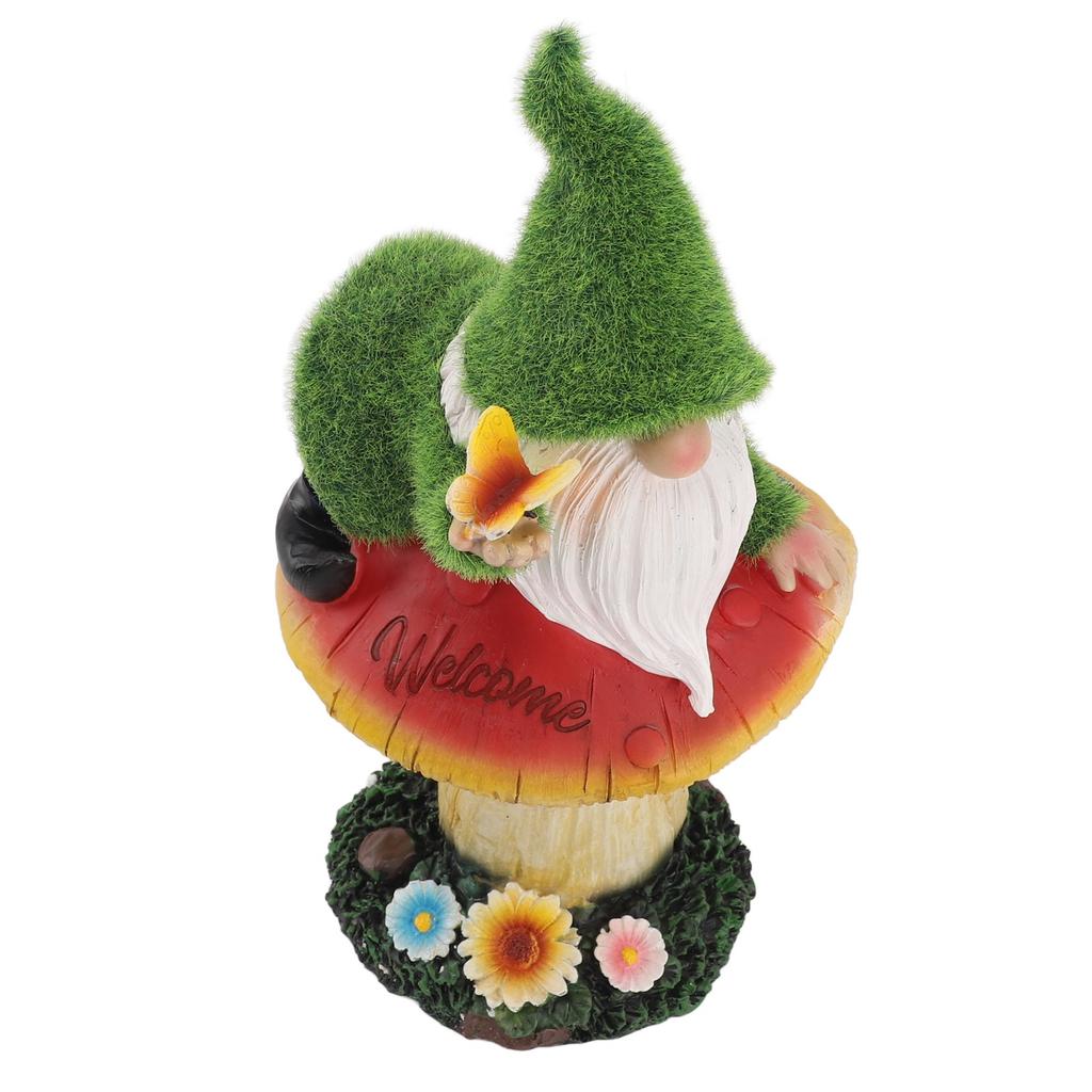 Gardon Mushroom Light Statue Resin Lifelike Unique Warm Light Garden Gnome Mushroom Sculptures for Outdoor Decoration