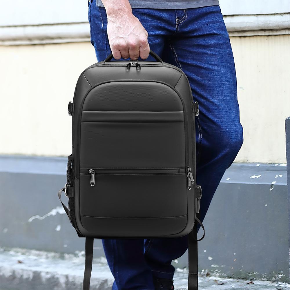 Pánský batoh pro 17/17,3palcový notebook Velkokapacitní 45 l Rozšiřitelný, S nabíjecím portem USB, otevírání o 180°, Kufr o velikosti 22 palců