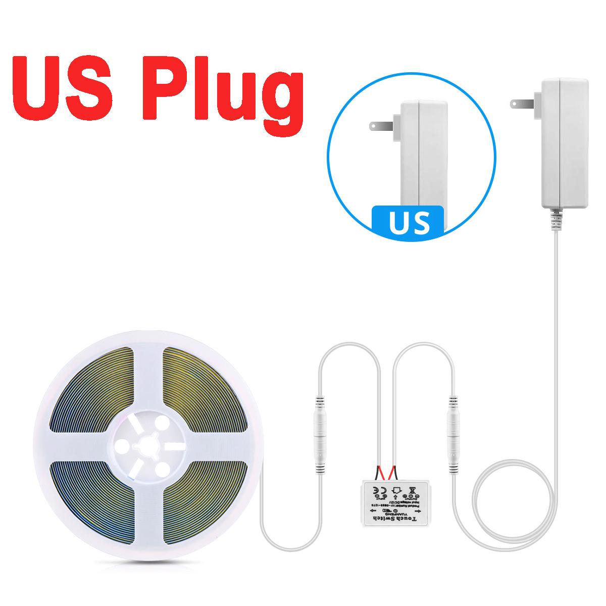 

Регулируемая яркость зеркала Лампа для ванной комнаты Сенсорный выключатель LED Макияж Тумба Подсветка DC12V COB LEDs Высокая яркость US Plug&2m