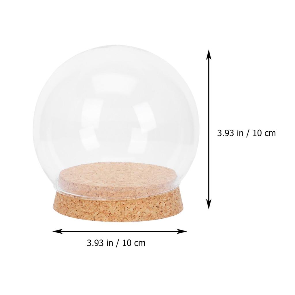 SEWACC Glass Transparent Glass Dome Display Tabletop 4 Pieces