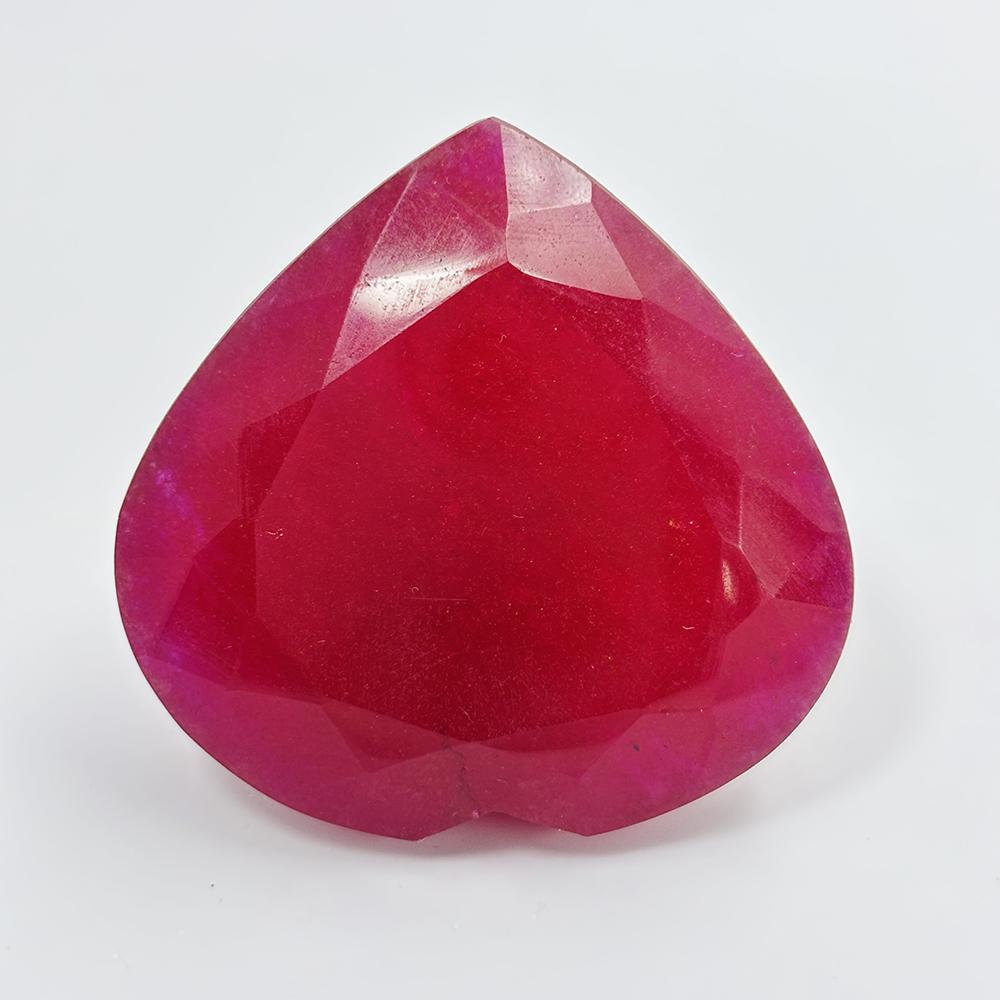 Natural Red Mozambique Ruby 196.89ct Heart Cut Certified Loose Gemstone