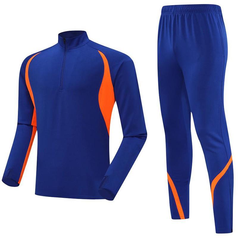 Mens Lightweight Half-Zip Long Sleeve Athletic Set Quick-Dry Breathable Running Training Suit Football Gym Cycling
