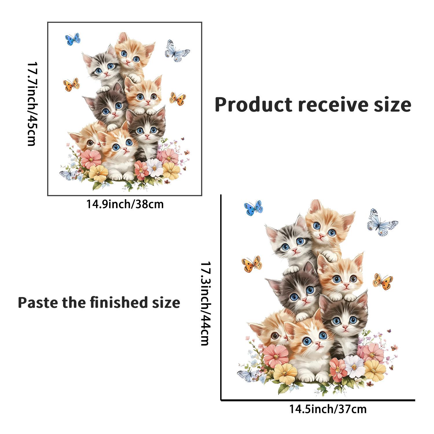 

Lovely Cat Hanging Branches Butterfly Wall Stickers For Kids Room Children Bedroom Cute Animals Wall Decals Nursery Decor Mural 38x45cm