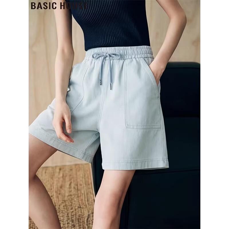 Basic House Women s High-Waisted Wide-Leg Shorts M