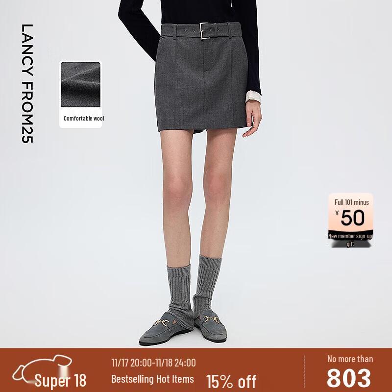 Lanzi Women s Deep Gray Wool Blend Commuter Shorts XL