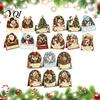 DIY Blessing Cards for Friends Christmas Card Kit, 3D Pop-Up Faux Pearl Art Snowman Personalized Greeting Sets Santa Elk Wreath Card, Handmade