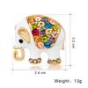 Fashion Retro Alloy Diamond Epoxy Small Elephant Brooch Party Clothing Accessories