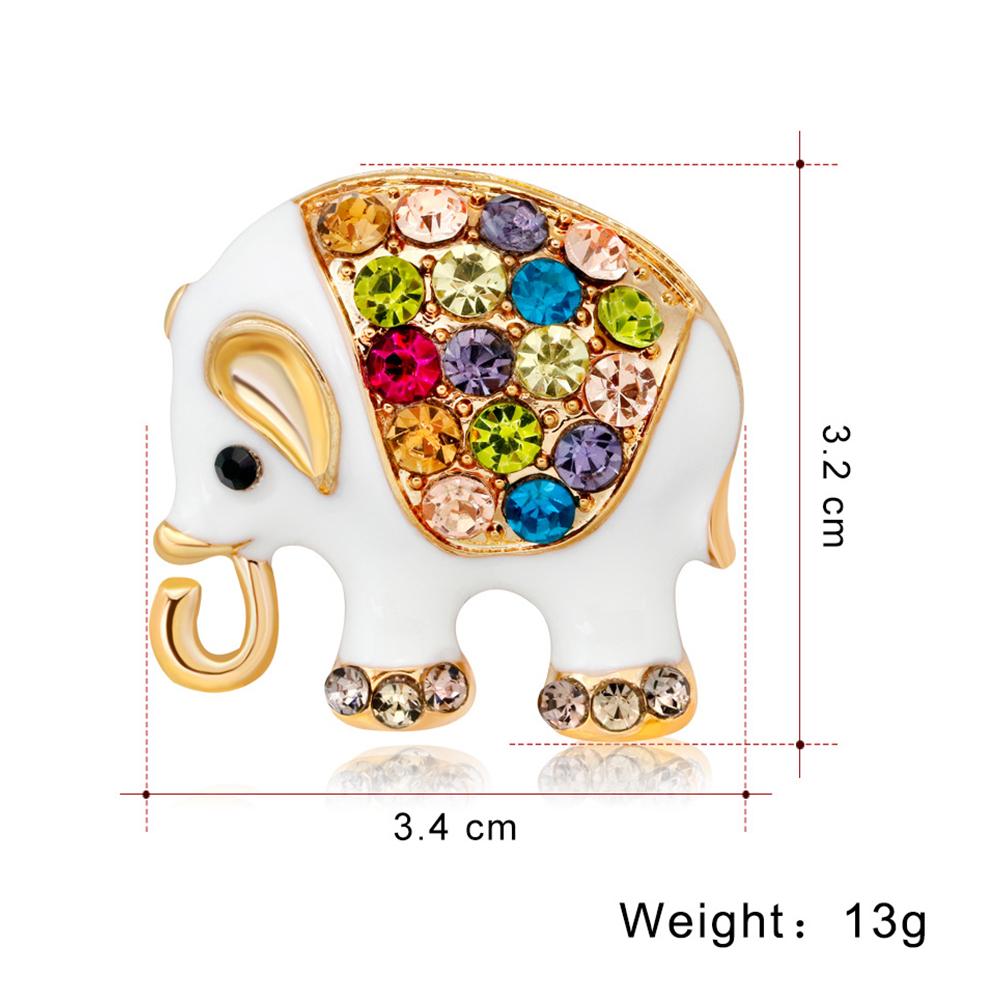 Fashion Retro Alloy Diamond Epoxy Small Elephant Brooch Party Clothing Accessories