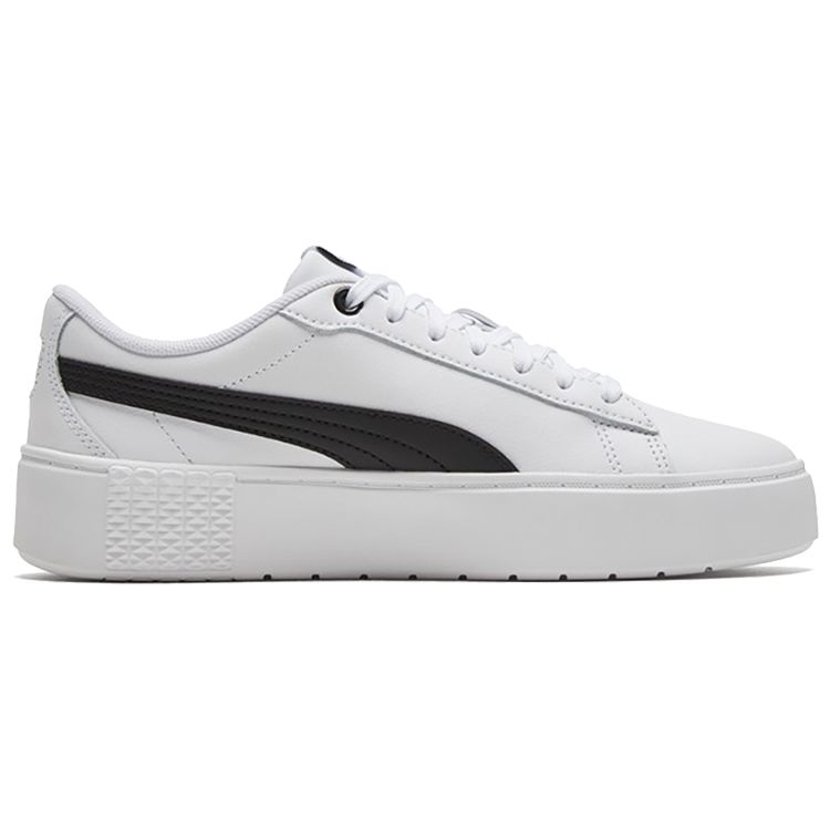 Puma Smash Platform V2 L White Black Women Sneakers 373035-02